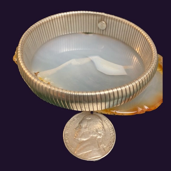 Designer 99. Fine silver Milor Italy double wide, snake, chain bracelet - Picture 2 of 2